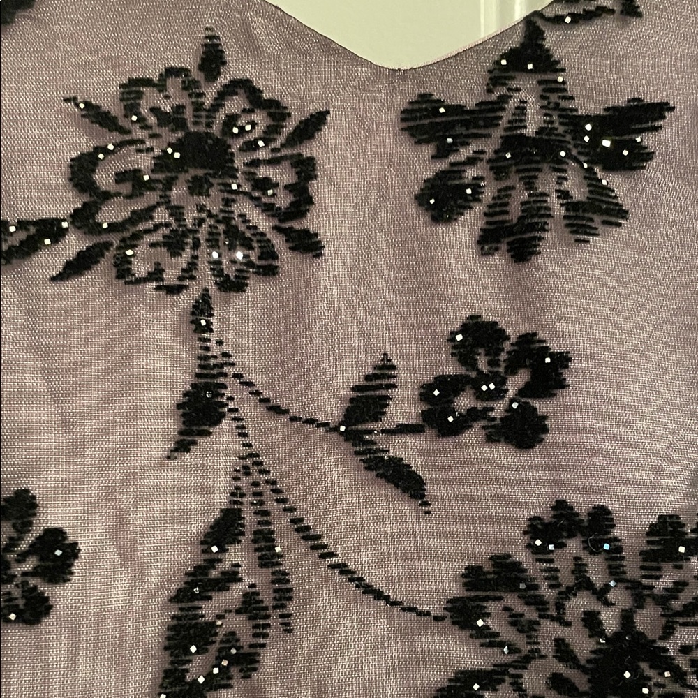 Vintage Morgan & Co. Black Glitter flowers with Lavender Linen and black Tulle - Picture 6 of 10